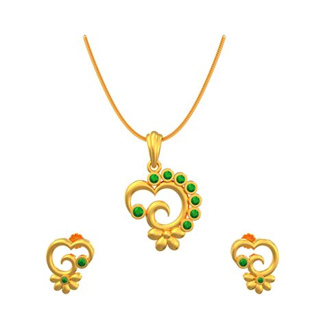 SPE Gold Glam Floral Pendant Set Poonamallee