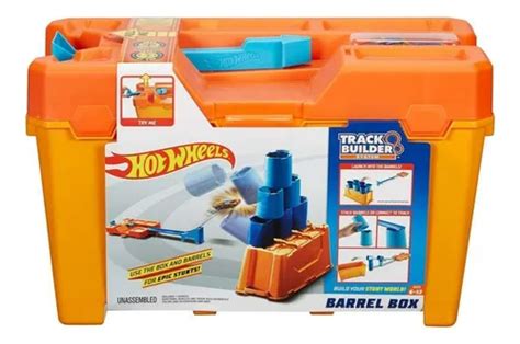 Pista Hot Wheels Track Builder Caja De Barriles Env O Gratis