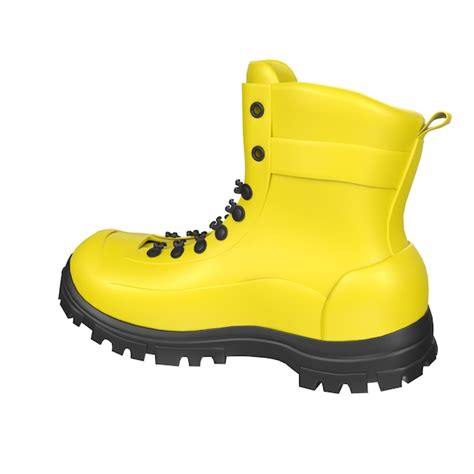 Premium Photo A Pair Of Yellow Boots With The Word Winter On The Bottom