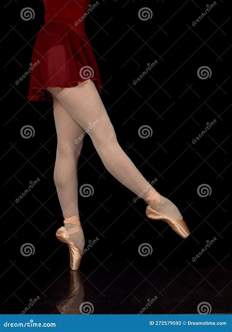 Slender Legs Of A Ballerina In Ballet Shoes Stock Photo Image Of