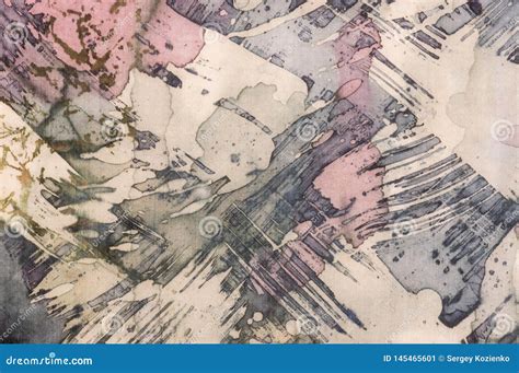 Abstraction Fragment Hot Batik Background Texture Handmade On Silk Stock Illustration