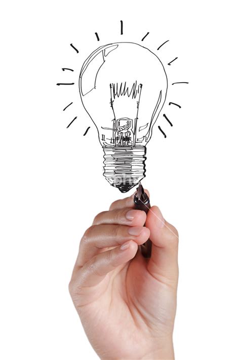 Hand Drawing Light Bulb Stock Image