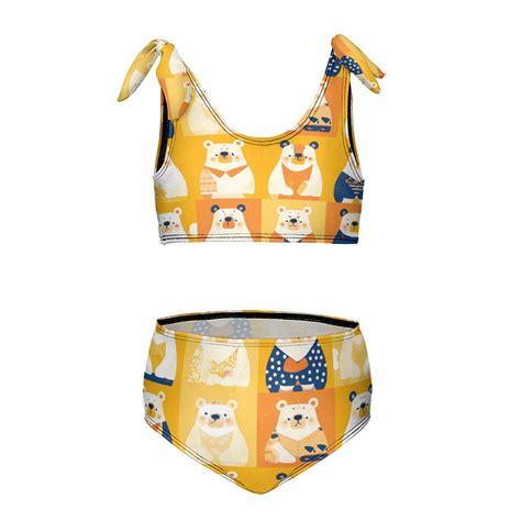Cartoon Cute Bear Girl S Piece Bikini Set Beach Sport Swimsuit Swimwear Y Cm Walmart