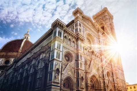 Fachada Da Bas Lica Famosa De Santa Maria Del Fiore Em Floren Imagem De