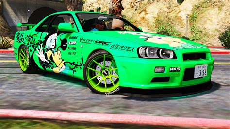 Nissan Skyline GT R BNR34 Itasha Livery GTA5 Mods