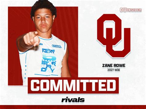 Oklahoma Lands Early Pledge From 2027 DE Zane Rowe Rivals Football