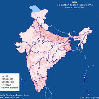 Map Of India Population Population Density And Structure Of Population