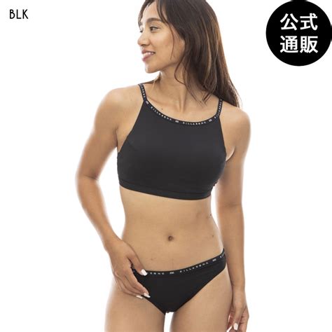 楽天市場OUTLET50 OFF送料無料2024 ビラボン レディース LOGO TAPE HIGH NECK BIKINI ハイネックビキニ BLK 2024年春夏モデル