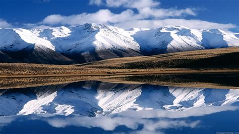 Mountains Lake Water Nature Reflection Snow Winter Ice Fjord