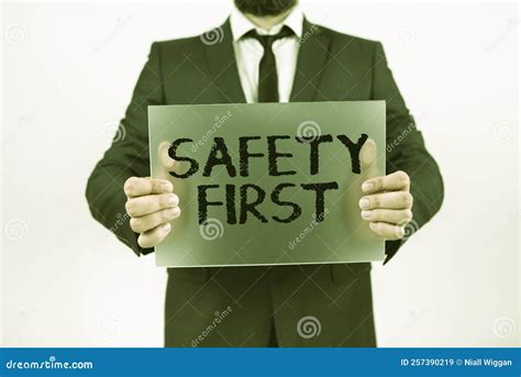 Conceptual Display Safety First Word Written On Avoid Any Unnecessary