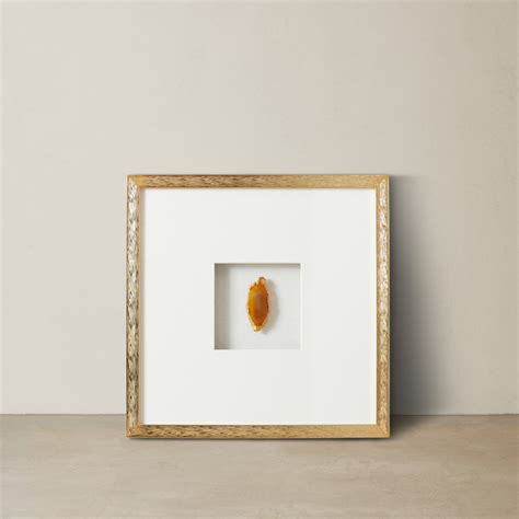 Terra Brown Agate Shadow Box With Gold Frame