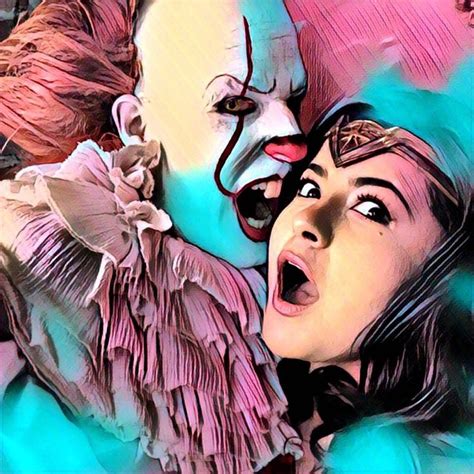 Scary Pennywise And Wonder Woman Cosplay