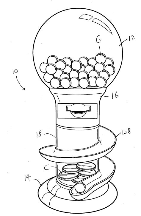 Gumball Machine Template Gum Bubble Printable Coloring Pages Outline