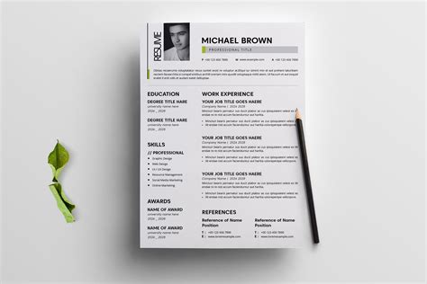 Unique Resume Template Design Cuts