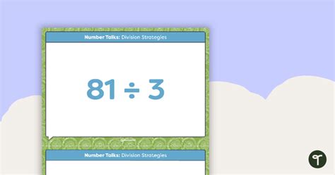Number Talks Division Strategies Task Cards Teach Starter