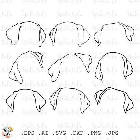 Labrador Svg Ears Outline Clipart Png Dog Ears Dxf Stencil T Inspire