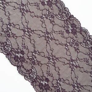 Eggplant Lingerie Stretch Lace Trim Floral Wide Elastic Lace Bra Making Width Cm