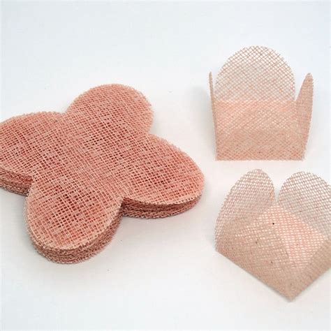 500 Un Forminhas 4 Pétalas Caixeta Quadrada Tela Rosa Nude