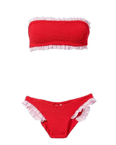 Hunza G Tracey Red Ruffle Bikini