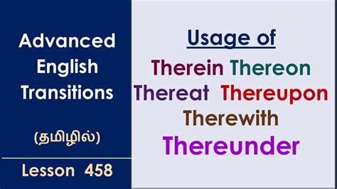 advanced english transitions  thereon thereat