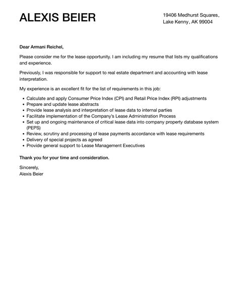 lease cover letter velvet jobs
