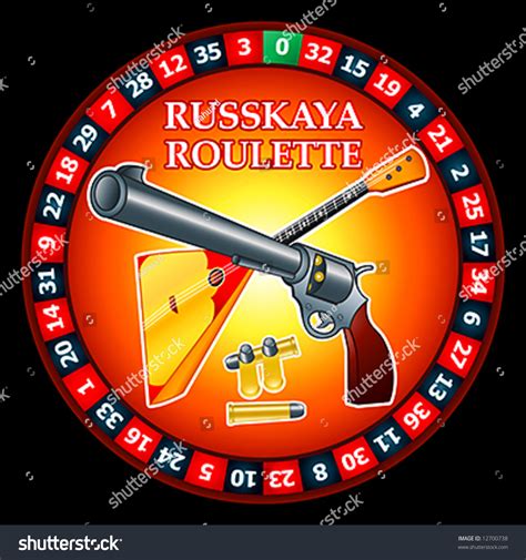 Stylized Logo For Famous Russian Roulette Roulette Wheel Gun With