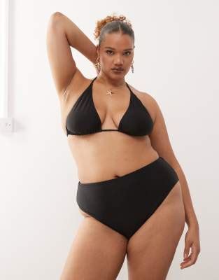 COLLUSION Curve Mix And Match High Waisted Bikini Bottoms In Black ASOS