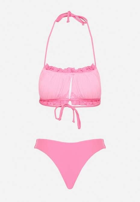 R Owe Bikini Majtki Figi Biustonosz Z Wi Zaniem Ozdobiony Marszczeniem Folinira Renee