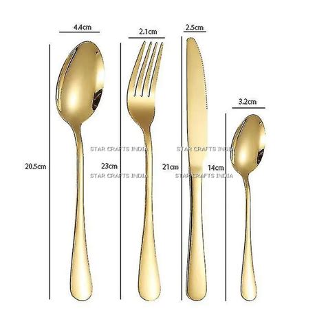 Luxury Silverware Restaurant Hotel Gold Silver Mirror Polished