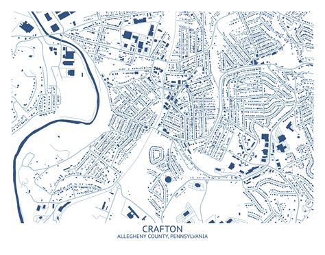 Crafton Pa Map Pittsburgh Map Company Etsy Norway