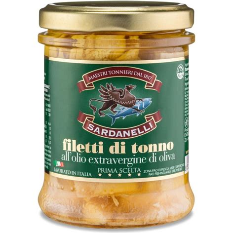 Sardanelli Filetti Di Tonno 200 G Olio Extra Vergine Di Oliva Vaso Vetro