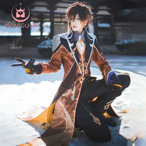 Hot Anime Game Genshin Impact Project Zhong Li Cosplay Costume Cos Man