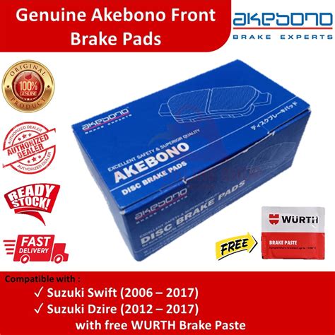 Genuine Akebono Front Brake Pads For Suzuki Swift Suzuki