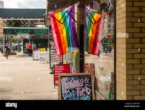 The Big Booty Bakery In Chelsea In New York Displays The Pride Flag In Honor Of Gay Pride Day