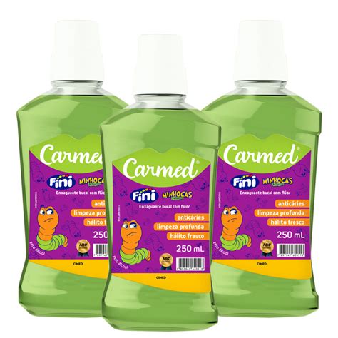 Carmed Minhoca Na Boca - Kit 3 und Enxaguante Bucal Carmed Fini Minhoca 250 ml | Shopee Brasil