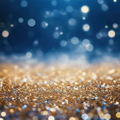 Background with bokeh. Abstract defocused gold and blue glitter ...