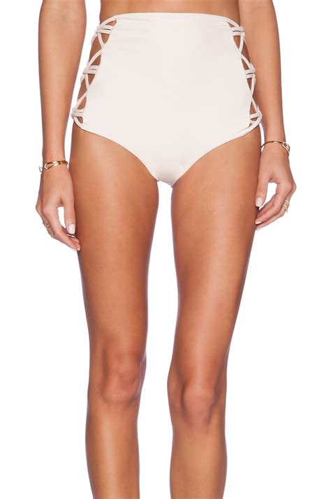 Tori Praver Swimwear Lotus Bikini Bottom In Seashell Revolve