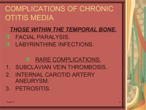 Complications of chronic otitis media