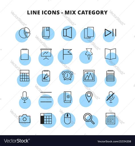 Line mix icons set Royalty Free Vector Image - VectorStock