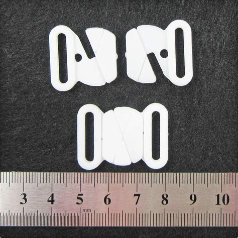 Pairs Bikini Clips Hook And SNAP Plastic Clasps Mm Strap Bra Fastener Swimwear White