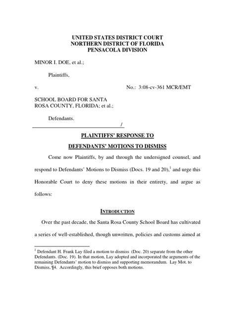 Response in Opposition To Motion To Dismiss Complaint | PDF ...