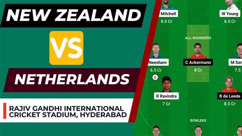 NZ Vs NED Dream11 Prediction 6th Match World Cup 2023 New Zealand Vs