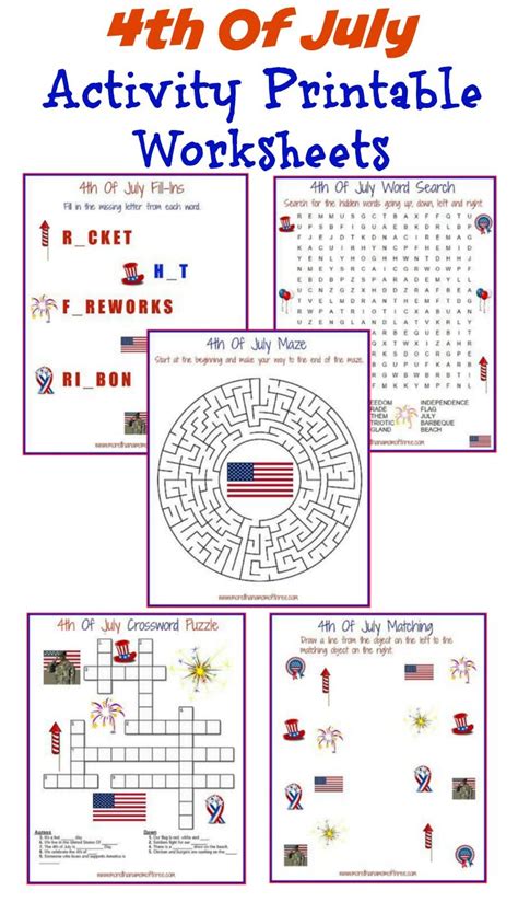Fourth Of July Activity Sheets