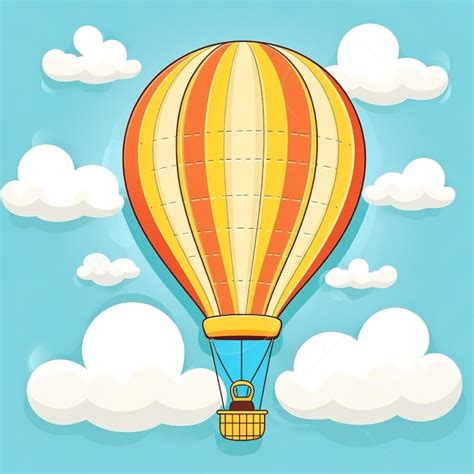 Premium AI Image Cute Cartoon Hot Air Balloon