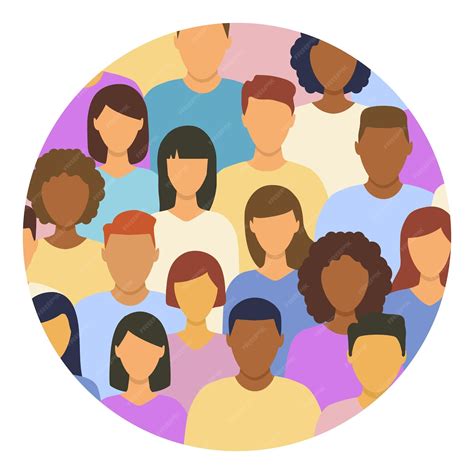 Premium Vector Diverse Multicultural Group Of People Standing