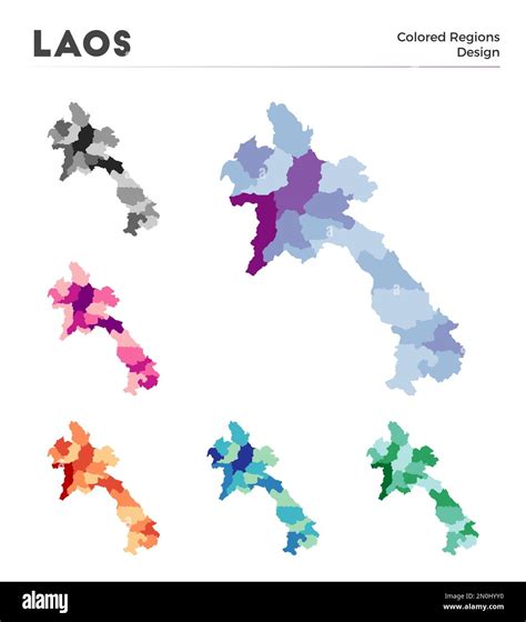 Laos Map Collection Borders Of Laos For Your Infographic Colored