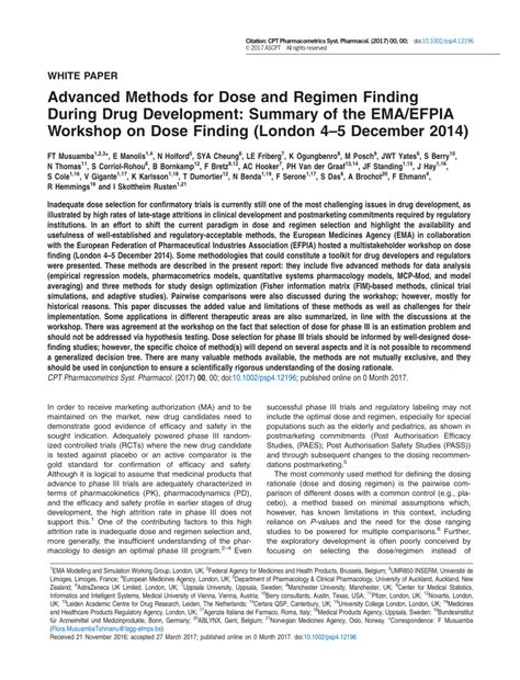 Pdf Advanced Methods For Dose And Regimen Finding During Drug