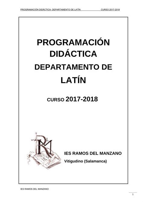 PDF Programación Didáctica LATÍN 17 18iesramosdelmanzano centros