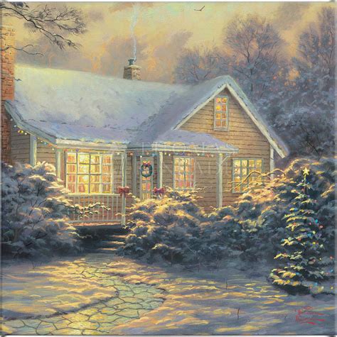 Thomas Kinkade Christmas Cottage Wallpaper