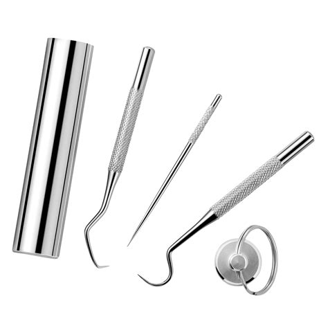 Toothpicks Palillero For Teeth Cleaning Tool Kit Metal Stainless Steel